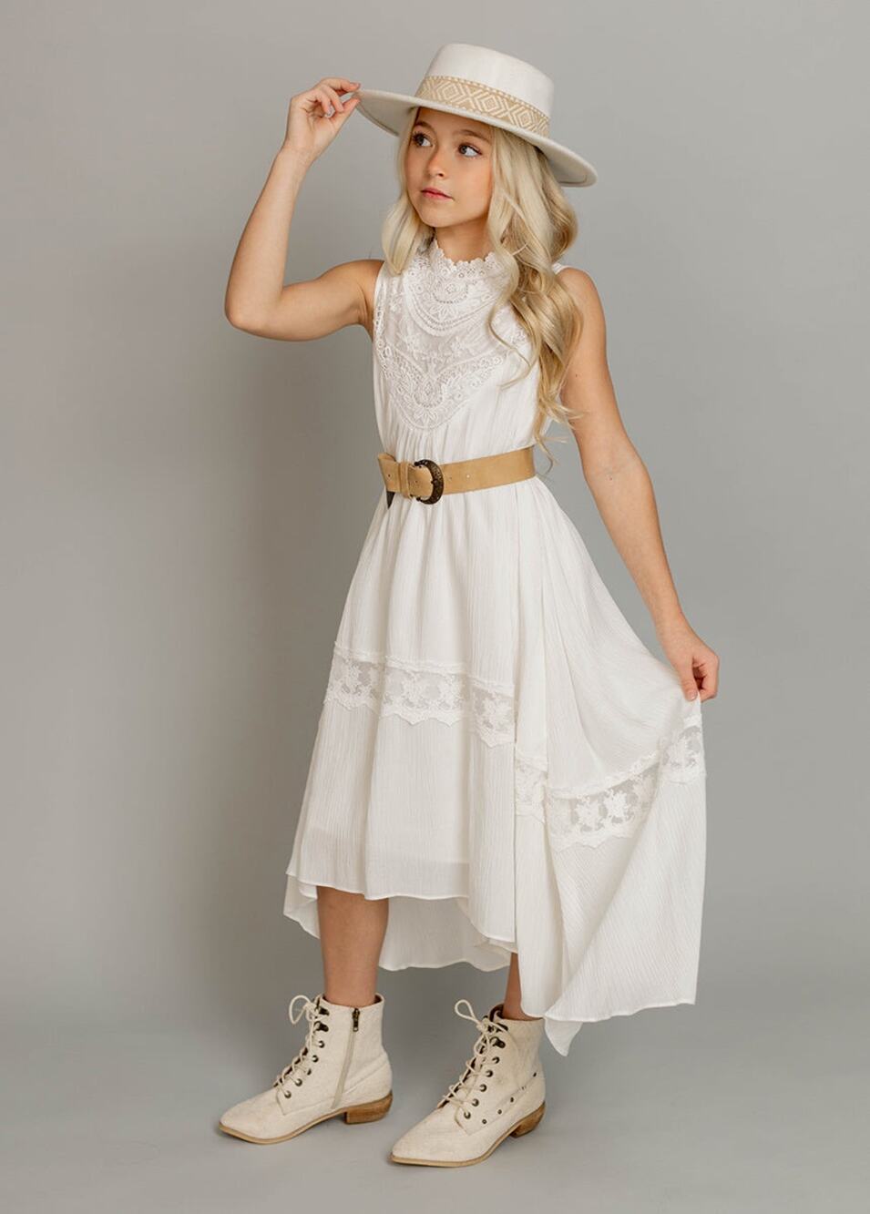 Joyfolie Mia Joy Delphina Dress in Cream Girl’s Size 7